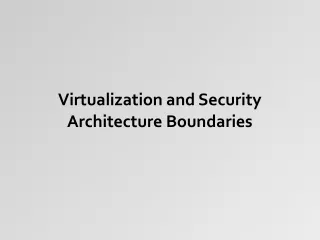 Virtualization and Security Architecture Boundaries