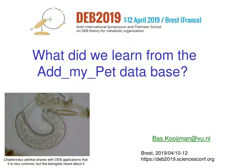 what did we learn from the add my pet data base