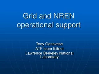 Grid and NREN operational support