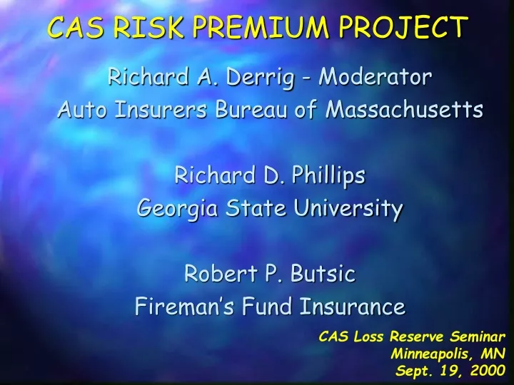 cas risk premium project