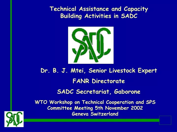 technical assistance and capacity building
