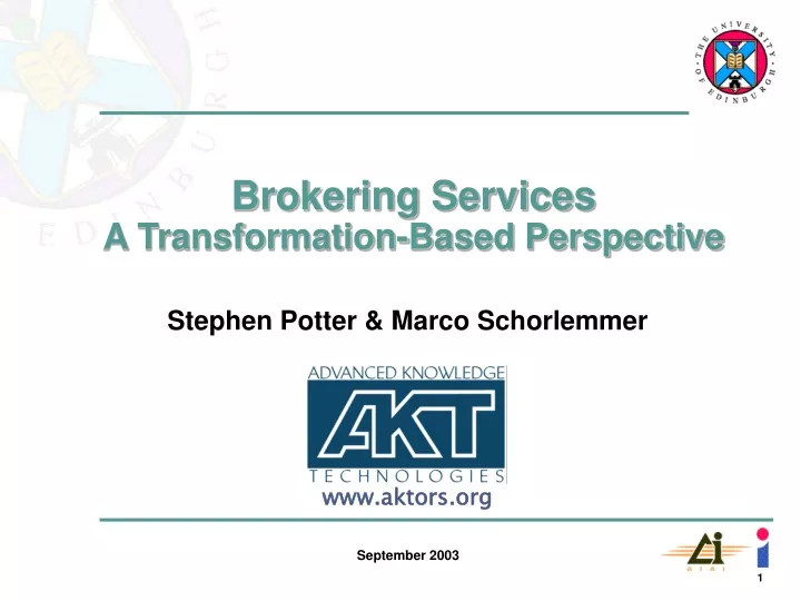 brokering services a transformation based perspective
