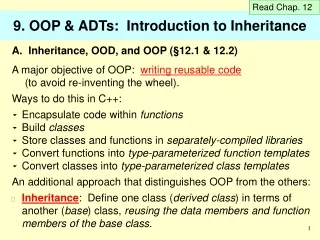9. OOP &amp; ADTs:  Introduction to Inheritance