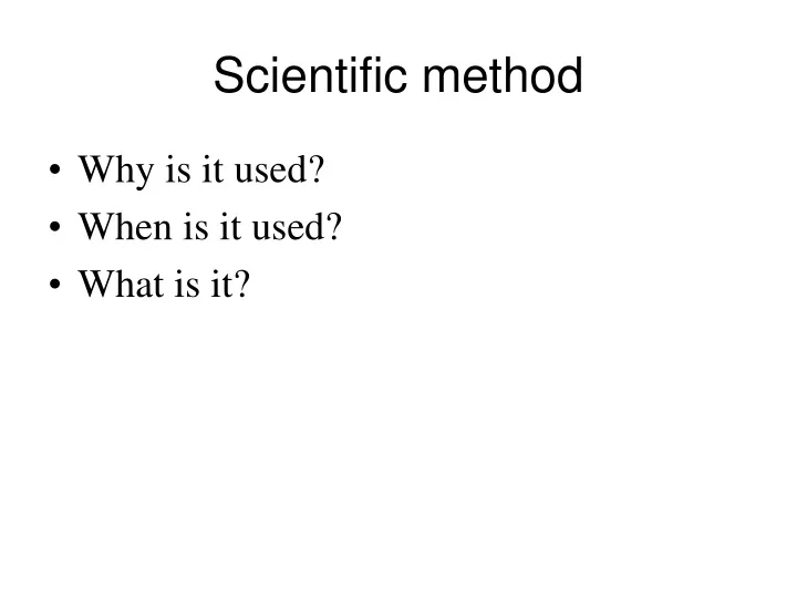 scientific method