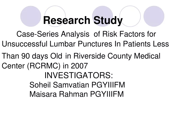 research study case series analysis of risk