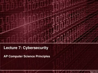 Lecture 7: Cybersecurity AP Computer Science Principles