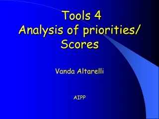 Tools 4 Analysis of priorities/ Scores