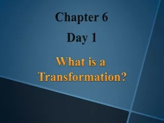 What is a  Transformation?