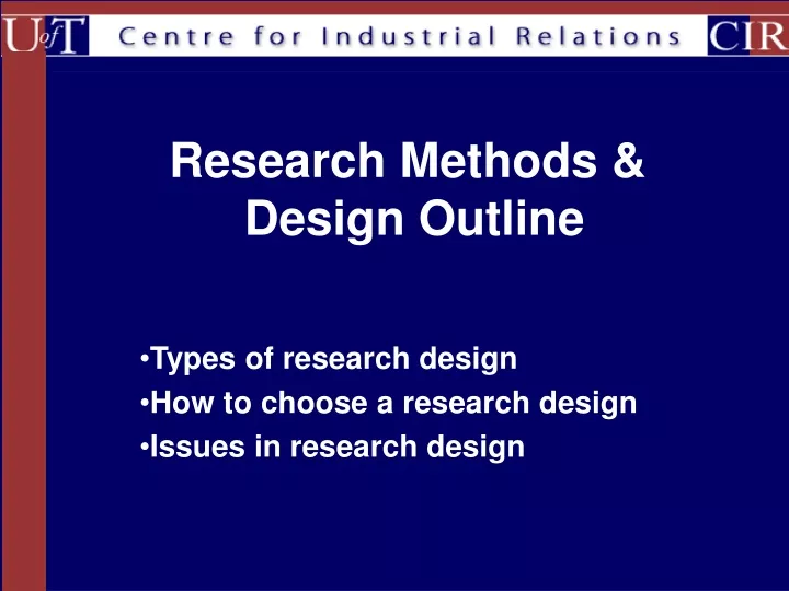 research methods design outline