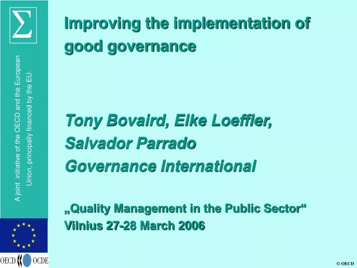 improving the implementation of good governance