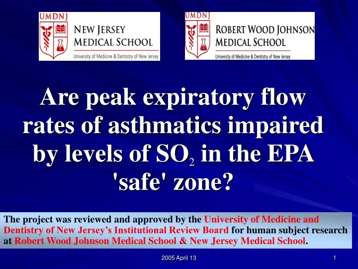 are peak expiratory flow rates of asthmatics impaired by levels of so 2 in the epa safe zone