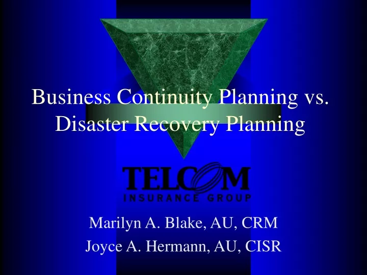 business continuity planning vs disaster recovery planning