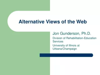Alternative Views of the Web