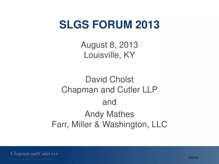 slgs forum 2013