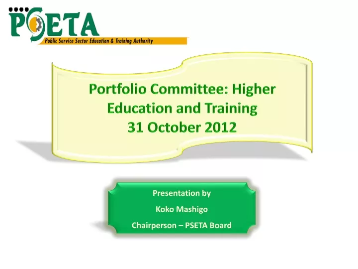 portfolio committee higher education and training