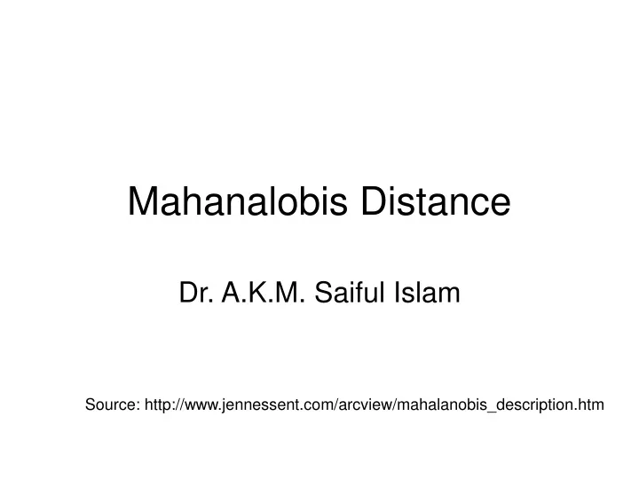 mahanalobis distance