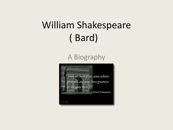 william shakespeare bard