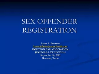 SEX OFFENDER REGISTRATION