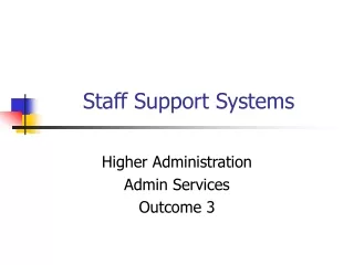 Staff Support Systems