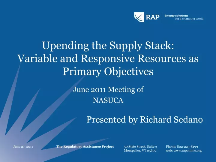 upending the supply stack variable and responsive resources as primary objectives