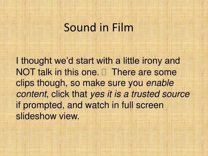 sound in film