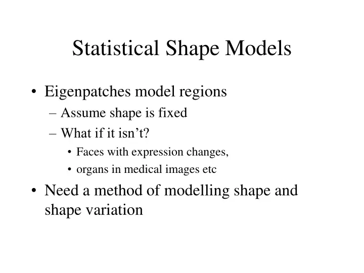 statistical shape models