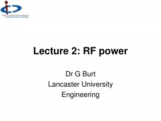 Lecture 2: RF power
