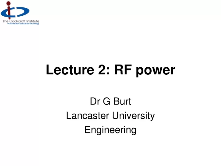 lecture 2 rf power