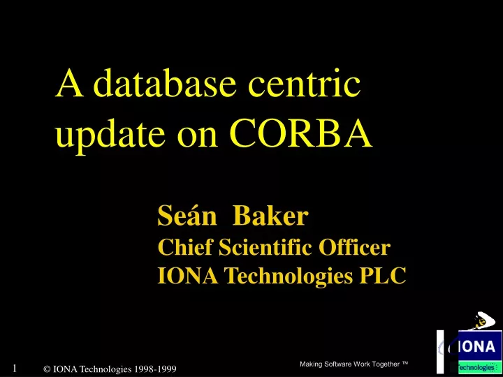 a database centric update on corba