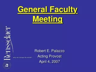 General Faculty Meeting