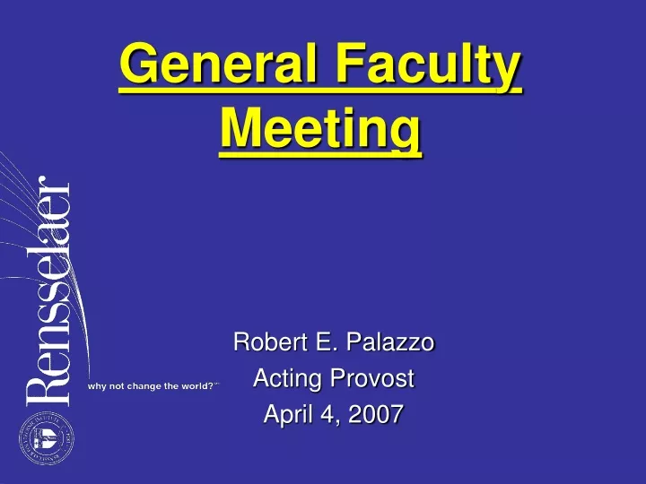 general faculty meeting