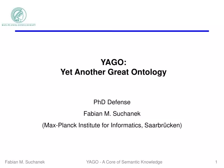 yago yet another great ontology