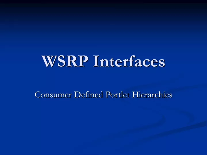 wsrp interfaces