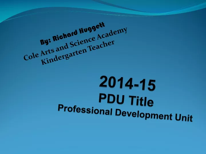 2014 15 pdu title professional development unit
