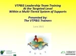 VTPBiS Leadership Team Training for Multi-Tiered Supports - slide 1