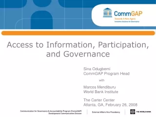 Access to Information, Participation, and Governance