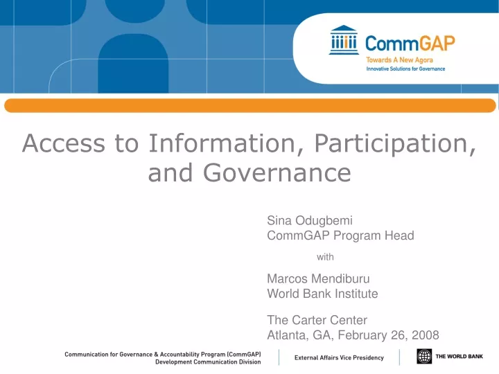 access to information participation and governance