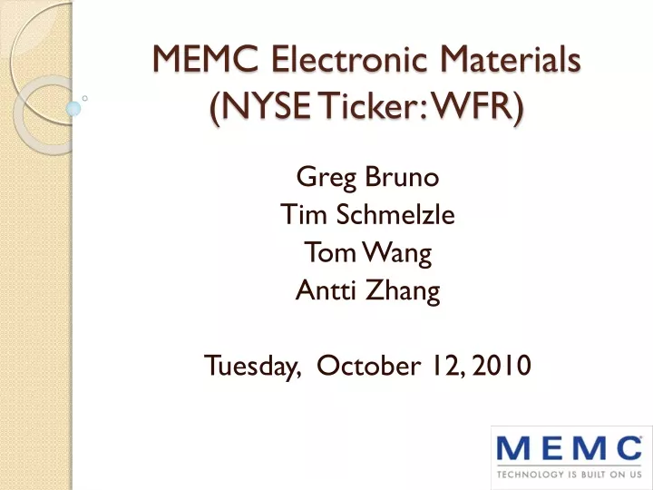 memc electronic materials nyse ticker wfr