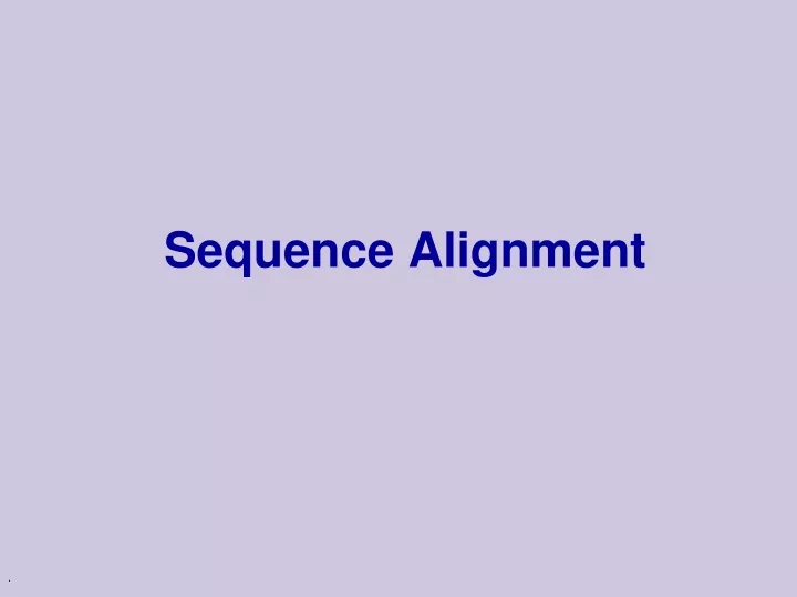 sequence alignment