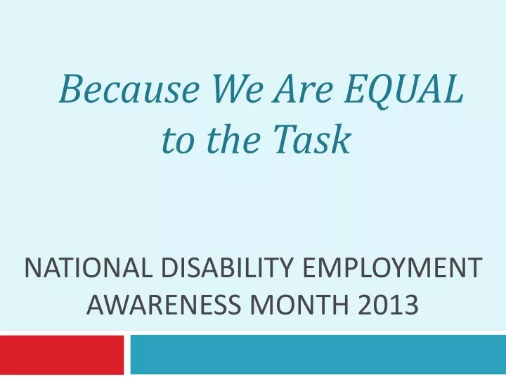 national disability employment awareness month 2013