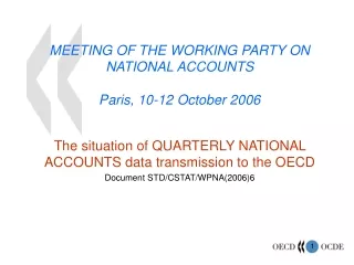 MEETING OF THE WORKING PARTY ON NATIONAL ACCOUNTS Paris, 10-12 October 2006