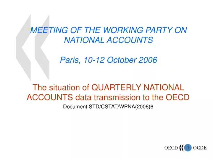 meeting of the working party on national accounts paris 10 12 october 2006