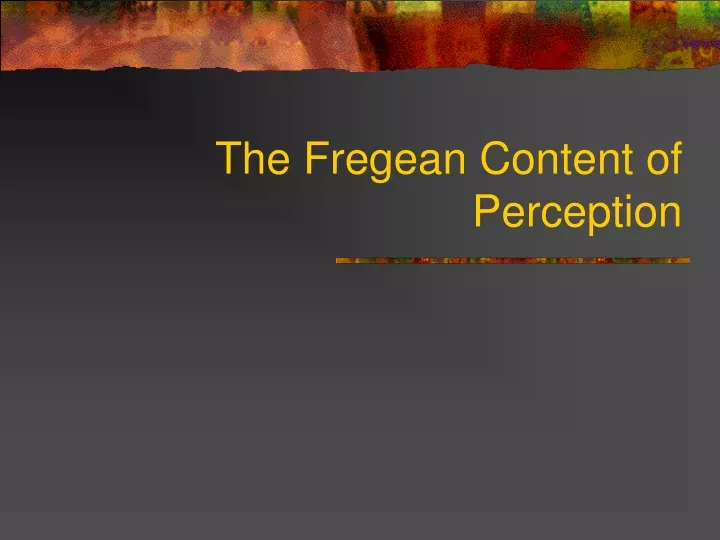 the fregean content of perception