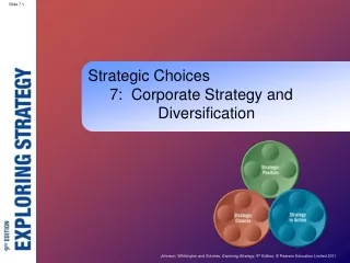 Strategic Choices      7:  Corporate Strategy and 				Diversification