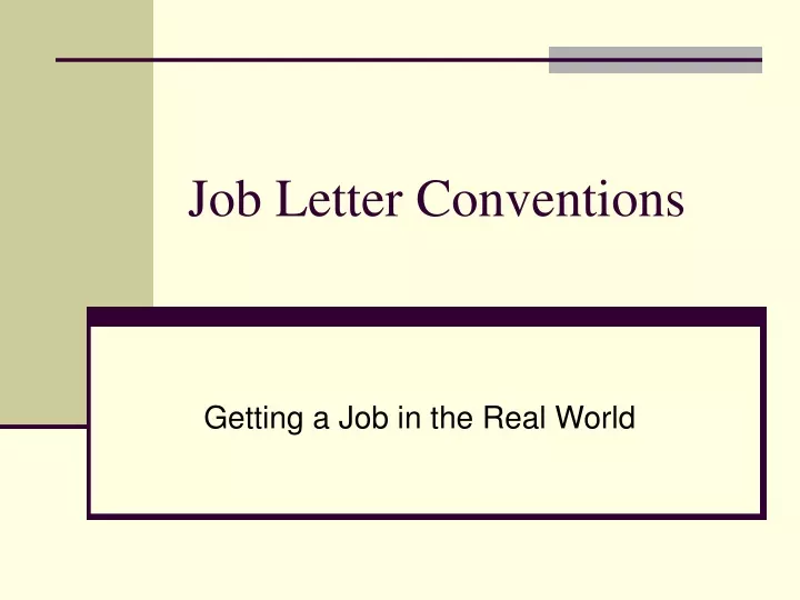 job letter conventions