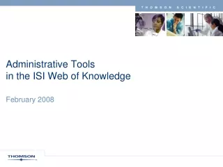 Administrative Tools  in the ISI Web of Knowledge