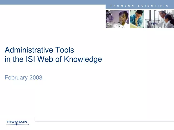 administrative tools in the isi web of knowledge