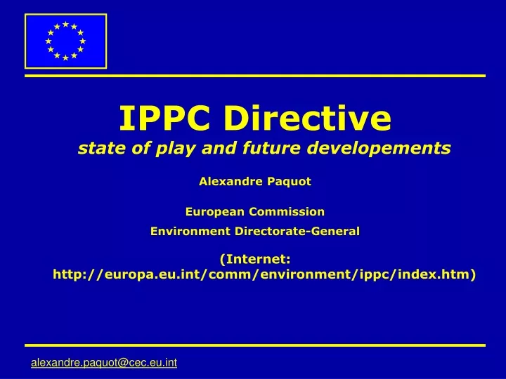 ippc directive state of play and future