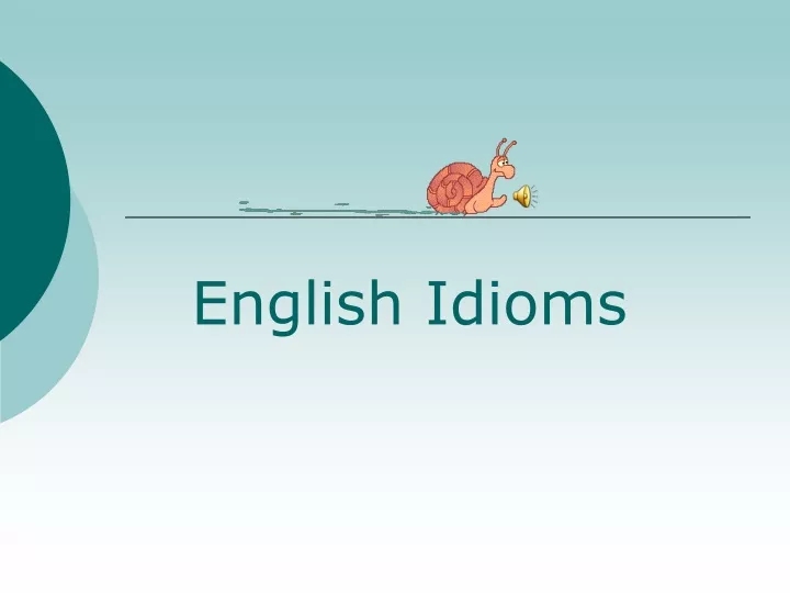 english idioms