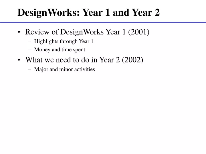 designworks year 1 and year 2